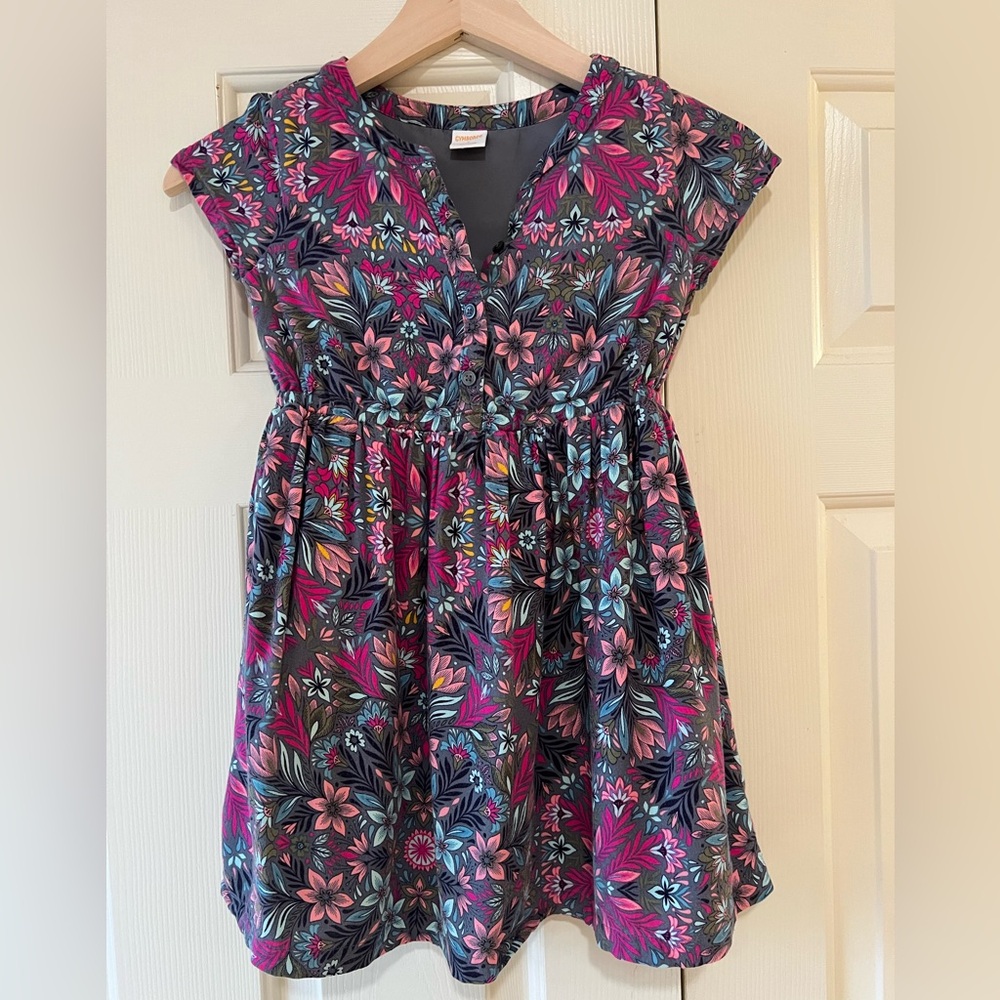 Floral Kids Dress in Pink and Blue
